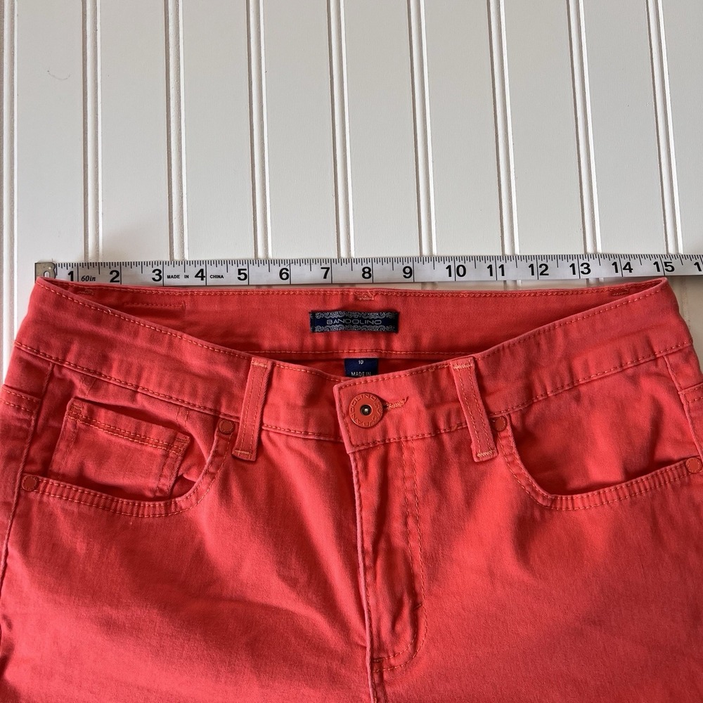 Bandolino Women's Capri Pants Size 10 Coral Pink Cotton Blend Stretch - Picture 10 of 11